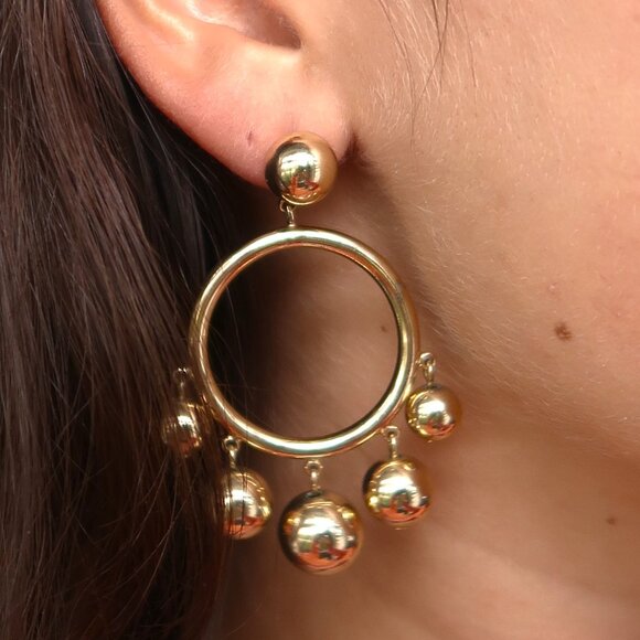 fancy j crew gold hoops - Picture 1 of 2